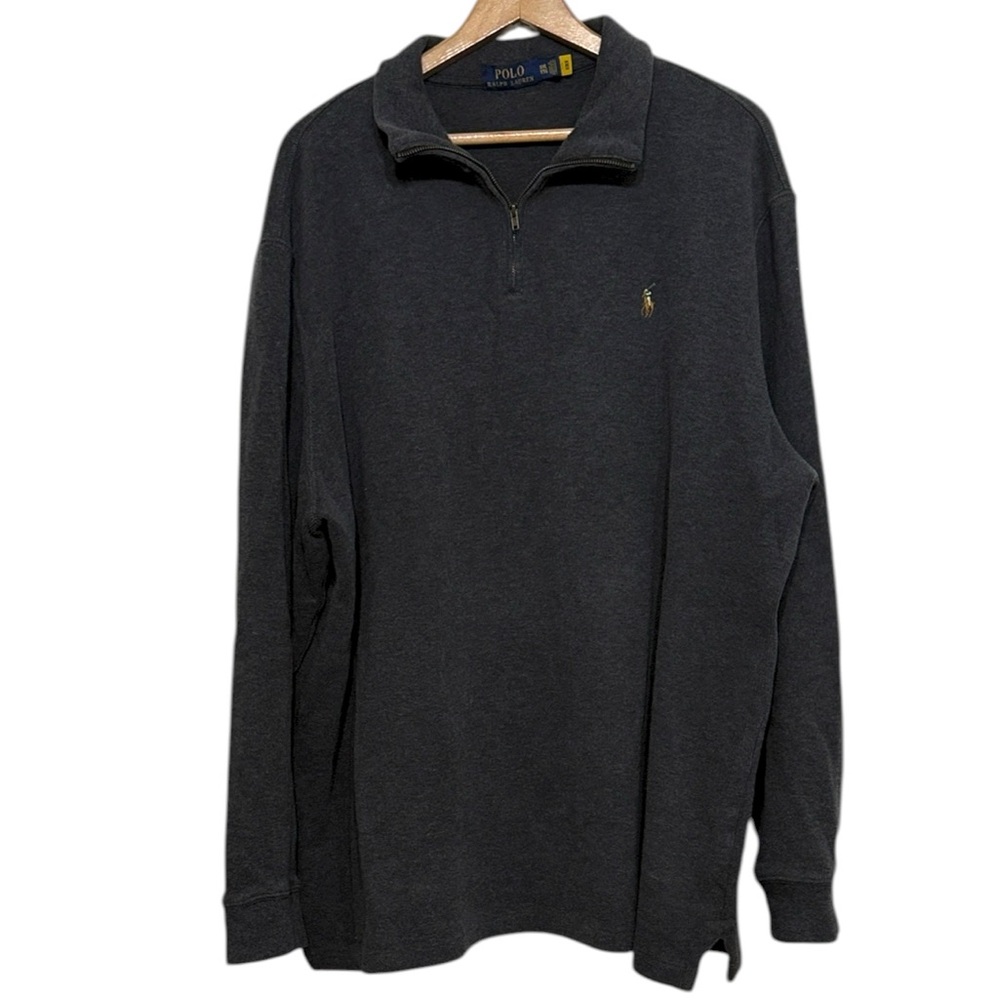 Polo Ralph Lauren Men’s Pullover Size XXL Gray Knit Pony Logo Preppy Cotton